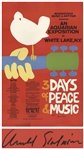 Pristine Original Woodstock Concert Poster Signed by Artist Arnold Skolnick -- First Printing, Large Format Poster Measures 24 x 36